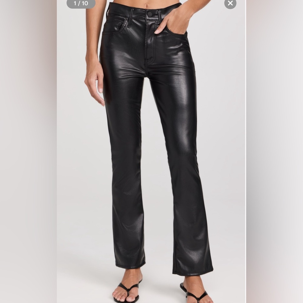 Mother Insider ankle faux leather jeans